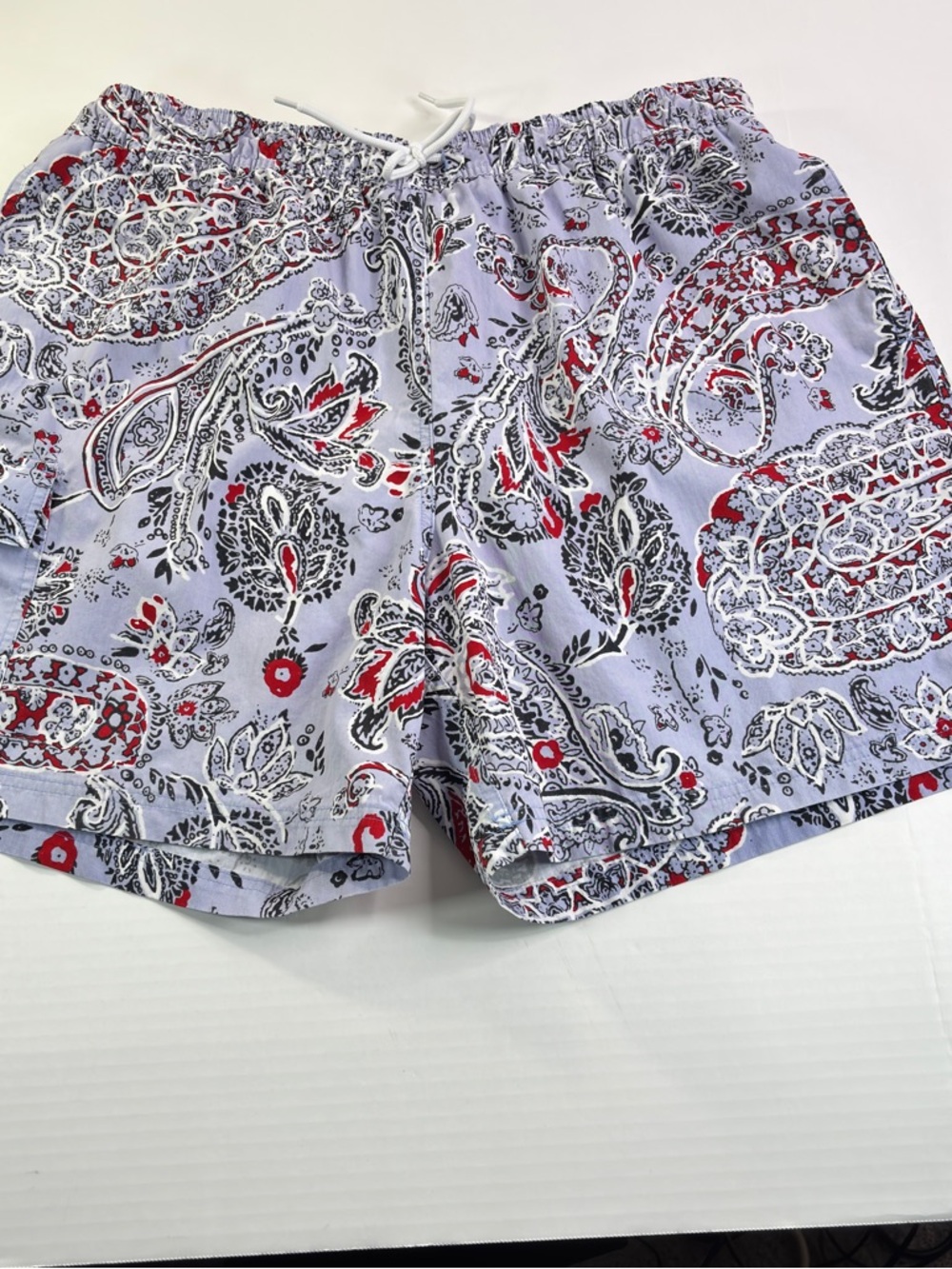Brooks Brothers 346 Men’s Swim Trunks XL Blue Paisley Drawstring Pockets Preppy‎